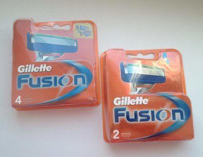 Gilette - сменные кассеты для бритья Gillette Fusion 2 шт (original) и Gillette Fusion 4 шт (original) EUR.jpg